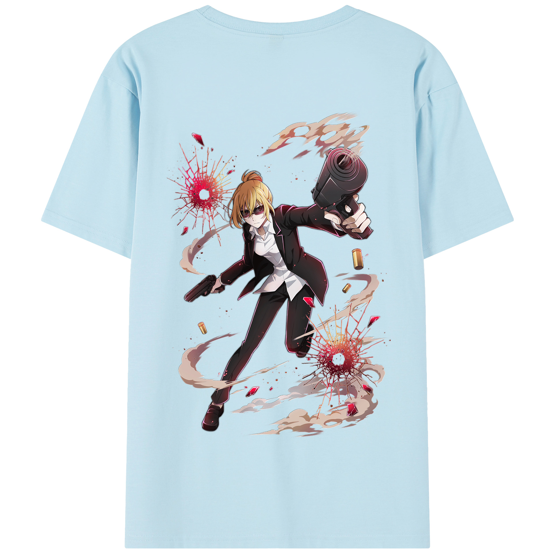 （画像用） 文豪ストレイドッグス Bungo Stray Dogs 綿100％半袖Tシャツ（背面プリント）